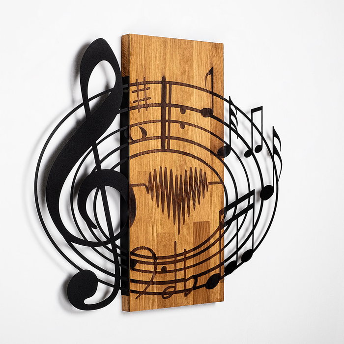 Wallity Accesorio de Pared Musical en Nogal y Negro